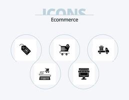 Ecommerce Glyph Icon Pack 5 Icon Design. ecommerce. shopping. ecommerce. shop. cart vector