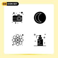 Solid Glyph concept for Websites Mobile and Apps camera research moon weather gel Editable Vector Design Elements