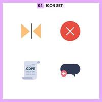 Modern Set of 4 Flat Icons and symbols such as flip gdpr error multimedia chat Editable Vector Design Elements