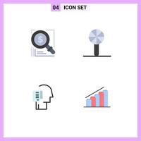 Mobile Interface Flat Icon Set of 4 Pictograms of search toy business baby toy list Editable Vector Design Elements