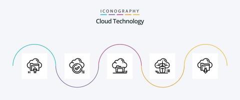 Cloud Technology Line 5 Icon Pack Including connected. mouse. cloud. share. cloud vector