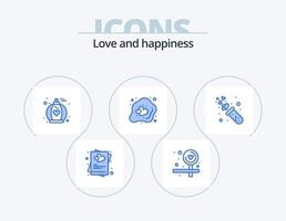 Love Blue Icon Pack 5 Icon Design. lab. love. fragrance. heart. easter vector