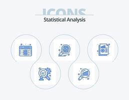 Statistical Analysis Blue Icon Pack 5 Icon Design. chart. document. optimize. report. global vector