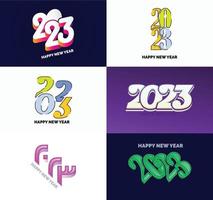 Big Set of 2023 Happy New Year logo text design 2023 number design template vector