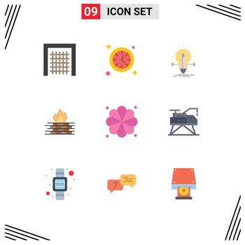 9 Universal Flat Colors Set for Web and Mobile Applications plumeria network creative firewall antivirus Editable Vector Design Elements