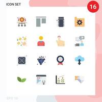 16 Thematic Vector Flat Colors and Editable Symbols of file database matches data box Editable Pack of Creative Vector Design Elements