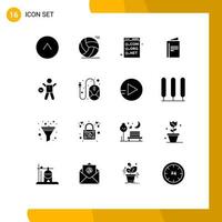 Stock Vector Icon Pack of 16 Line Signs and Symbols for gym advertisement code brochure menu Editable Vector Design Elements