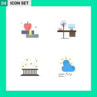 Flat Icon Pack of 4 Universal Symbols of apple border comfort place fall Editable Vector Design Elements