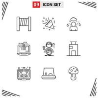 Modern Set of 9 Outlines and symbols such as global development cloud abilities laptop Editable Vector Design Elements