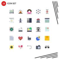 Set of 25 Modern UI Icons Symbols Signs for cube cube laboratory meal drinks Editable Vector Design Elements