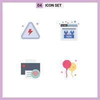 4 User Interface Flat Icon Pack of modern Signs and Symbols of combustible computers highly missing gadget Editable Vector Design Elements
