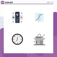 4 Universal Flat Icons Set for Web and Mobile Applications astrology interior zodiac navigation food Editable Vector Design Elements