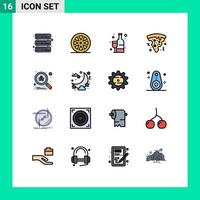 16 Creative Icons Modern Signs and Symbols of secure scan supermarket bug food Editable Creative Vector Design Elements