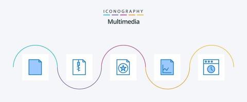 paquete de iconos multimedia blue 5 que incluye . expediente. Mac. aplicación vector