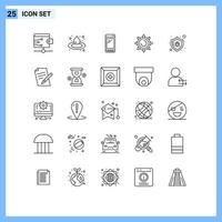 25 Creative Icons Modern Signs and Symbols of security bug mobile antivirus shinning Editable Vector Design Elements