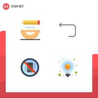 User Interface Pack of 4 Basic Flat Icons of coding avoid development loop mobile Editable Vector Design Elements