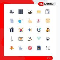 Modern Set of 25 Flat Colors and symbols such as optimize seo mortar folder directory Editable Vector Design Elements