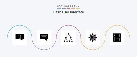 paquete básico de iconos de glifos 5 que incluye . entorno. topología interfaz. básico vector