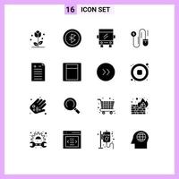 Modern Set of 16 Solid Glyphs and symbols such as test comparison bus marketing mouse Editable Vector Design Elements