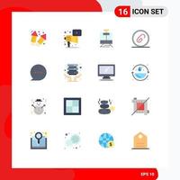 Universal Icon Symbols Group of 16 Modern Flat Colors of bubble file train extension attach Editable Pack of Creative Vector Design Elements