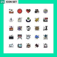 Universal Icon Symbols Group of 25 Modern Filled line Flat Colors of no greece like prince horses Editable Vector Design Elements