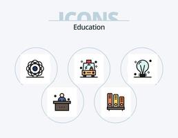 Education Line Filled Icon Pack 5 Icon Design. education. board. tribune. blackboard. presentation vector