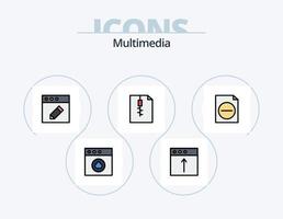 paquete de iconos llenos de línea multimedia 5 diseño de iconos. . preferencias Mac. Mac. múltiple vector