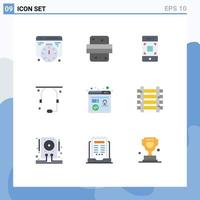 Flat Color Pack of 9 Universal Symbols of marketing support camera help communication Editable Vector Design Elements