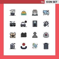 16 Creative Icons Modern Signs and Symbols of time newspaper container newsletter laptop Editable Creative Vector Design Elements