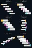 Vector 6 Infographics Pack Presentation slide template 5 Steps cycle diagrams and timelines