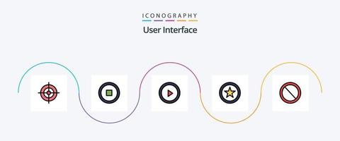 paquete de iconos de 5 planos llenos de línea de interfaz de usuario que incluye . usuario. usuario. prohibido. interfaz vector