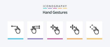 Hand Gestures Line 5 Icon Pack Including gestures. touch. hand. magnification. gestures. Creative Icons Design vector