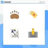 Universal Icon Symbols Group of 4 Modern Flat Icons of badge offer science sale relax Editable Vector Design Elements