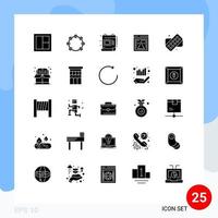 25 Solid Glyph concept for Websites Mobile and Apps web lab sound flask document Editable Vector Design Elements