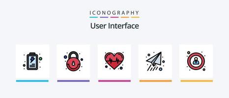 User Interface Line Filled 5 Icon Pack Including . pulse. user interface. user. Creative Icons Design vector