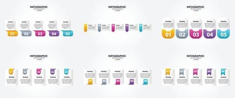 ilustración vectorial infografía conjunto de diseño plano para folleto publicitario y revista vector