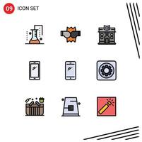 Stock Vector Icon Pack of 9 Line Signs and Symbols for mechanic iphone city android smart phone Editable Vector Design Elements
