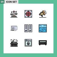 Set of 9 Modern UI Icons Symbols Signs for lockers room gym locker gdpr write sms Editable Vector Design Elements