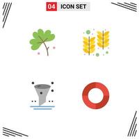 paquete de línea de vector editable de 4 iconos planos simples de filtro de anémona flor de primavera india ui elementos de diseño de vector editable