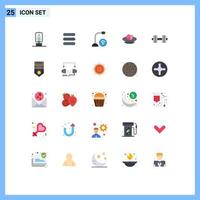 Pack of 25 Modern Flat Colors Signs and Symbols for Web Print Media such as dumbbells nest gadget egg celebration Editable Vector Design Elements
