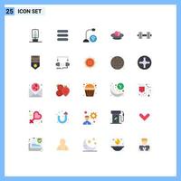 Pack of 25 Modern Flat Colors Signs and Symbols for Web Print Media such as dumbbells nest gadget egg celebration Editable Vector Design Elements