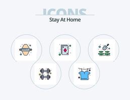 Stay At Home Line Filled Icon Pack 5 Icon Design. copywriting. online library. education. tutorials. education vector