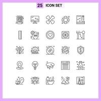 paquete de iconos de vector de stock de 25 signos y símbolos de línea para medicina apoyo de salud de huesos sanguíneos ayuda elementos de diseño de vector editables