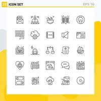 25 User Interface Line Pack of modern Signs and Symbols of io coin thanksgiving group grain coconut Editable Vector Design Elements