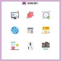 paquete de iconos vectoriales de stock de 9 signos y símbolos de línea para comprar documento wifi manu elementos básicos de diseño vectorial editables vector