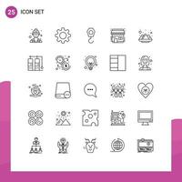 Line Pack of 25 Universal Symbols of powder holi crane color shop Editable Vector Design Elements