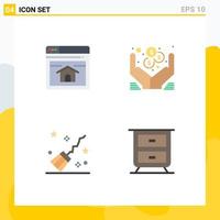 4 User Interface Flat Icon Pack of modern Signs and Symbols of seo halloween home page money witchcraft Editable Vector Design Elements