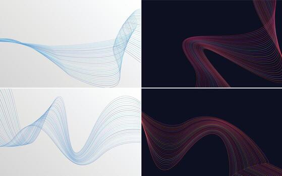 Collection of geometric minimal lines pattern set vector