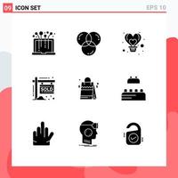 9 Creative Icons Modern Signs and Symbols of income property programing house heart Editable Vector Design Elements