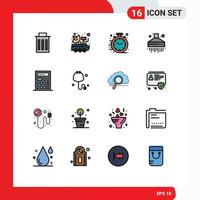 conjunto de 16 iconos modernos de la interfaz de usuario signos de símbolos para verificar elementos de diseño de vectores creativos editables de la oficina de la campana del espacio de la cocina